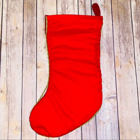 Christmas stocking Happy Holidays deer embroidered - Picture 3 of 3